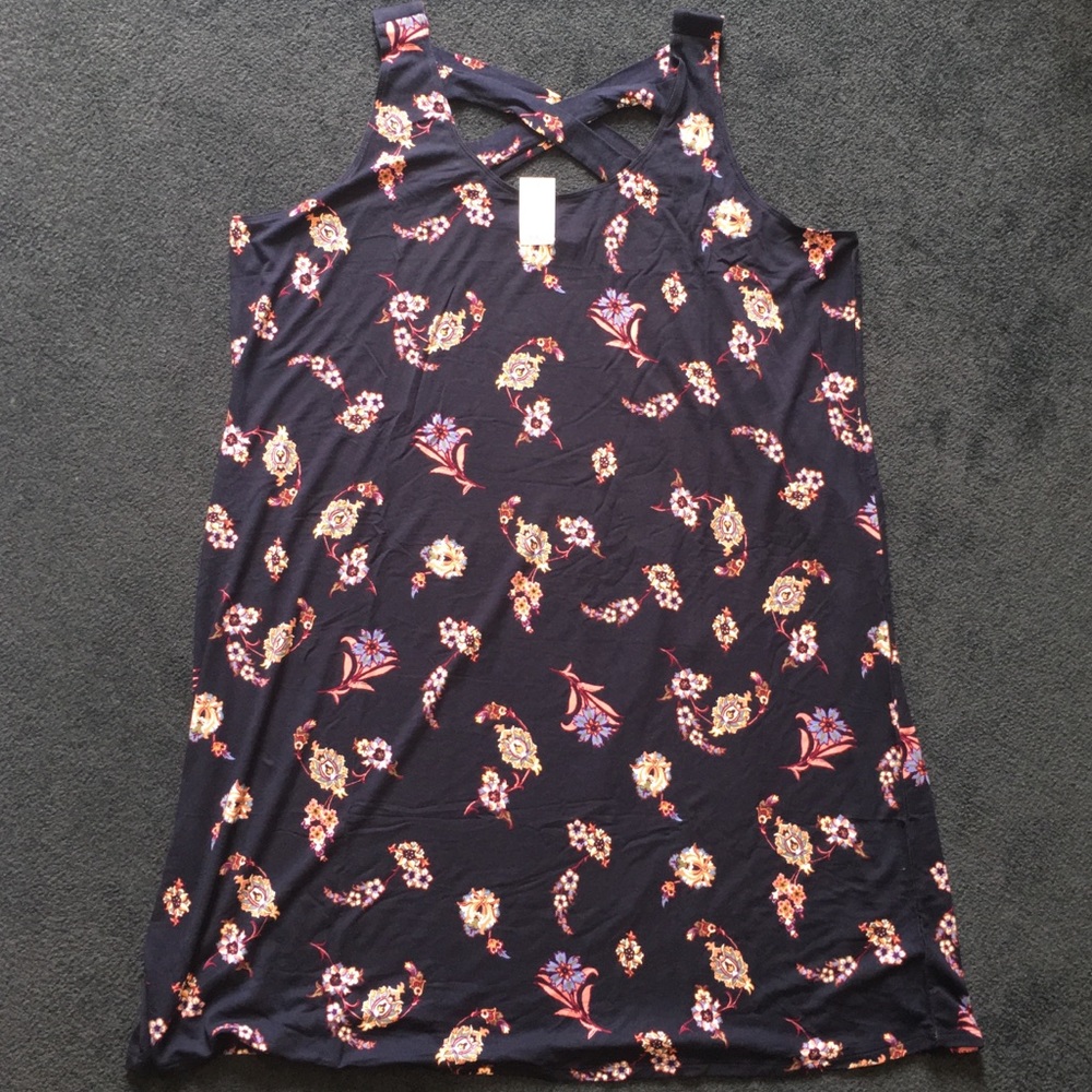 Maurices cross front tank dress blue paisley - Picture 8 of 8